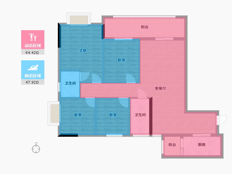 贵州省-安顺市-安顺百里城-101.00-户型库-动静分区