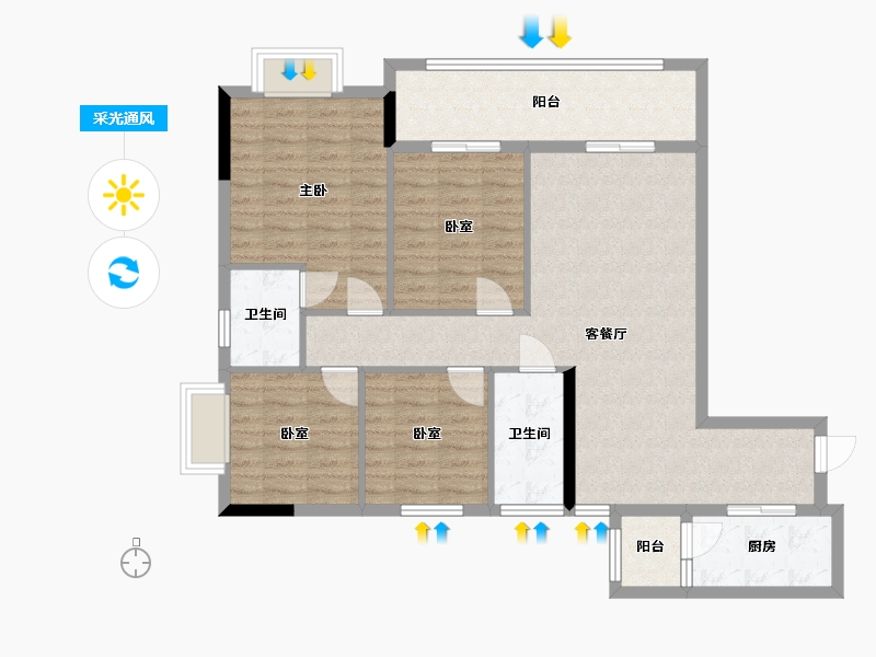 贵州省-安顺市-安顺百里城-101.00-户型库-采光通风