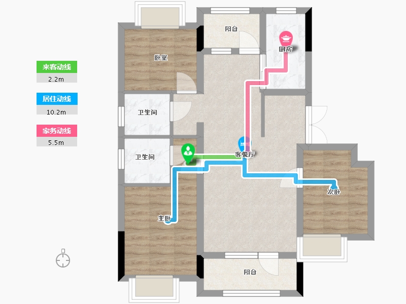 辽宁省-沈阳市-中金泓府2期-77.62-户型库-动静线