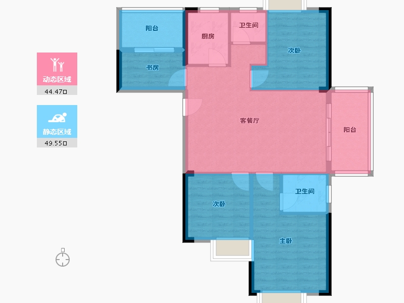 湖南省-郴州市-新星书苑-100.00-户型库-动静分区