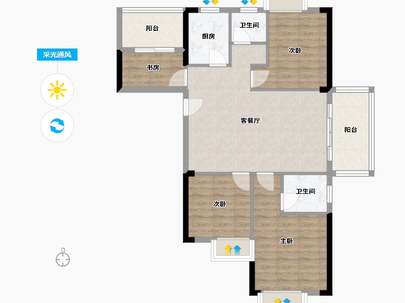 湖南省-郴州市-新星书苑-100.00-户型库-采光通风