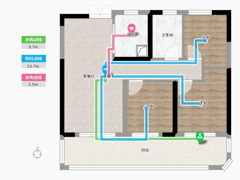 河南省-郑州市-金沙湖高尔夫和谐家园-71.00-户型库-动静线