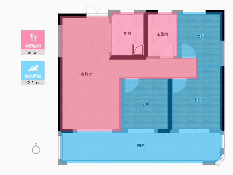 河南省-郑州市-金沙湖高尔夫和谐家园-71.00-户型库-动静分区