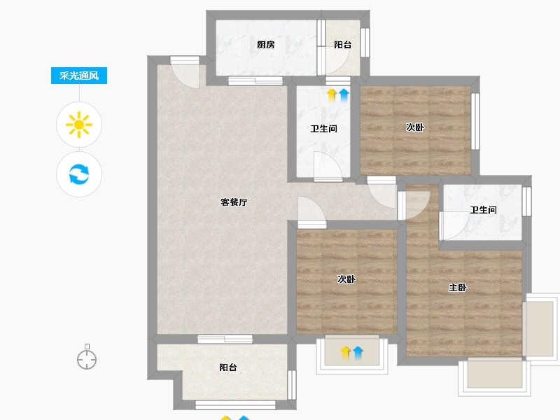 四川省-攀枝花市-人和甲第-90.00-户型库-采光通风