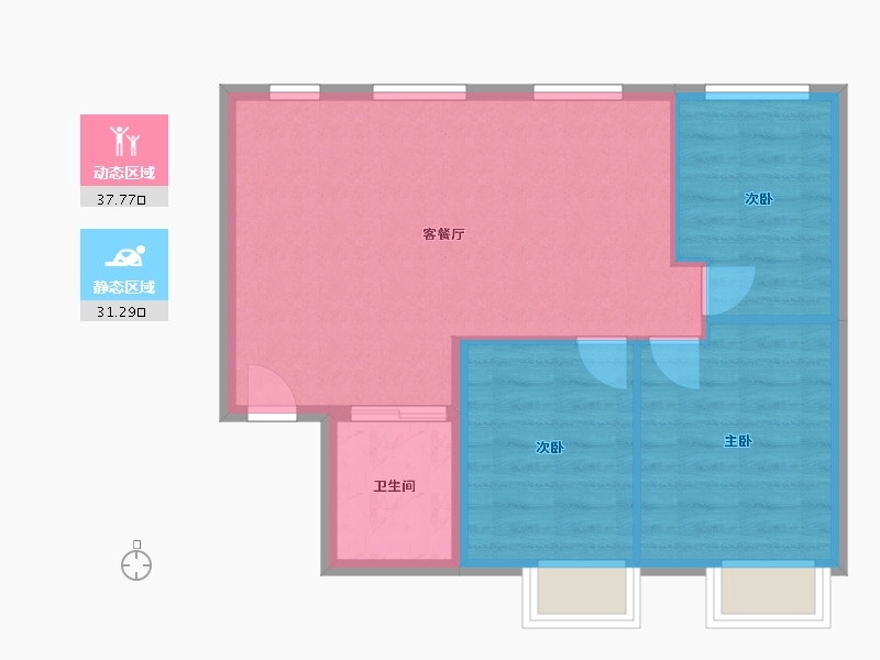 北京-北京市-和悦华玺-68.00-户型库-动静分区