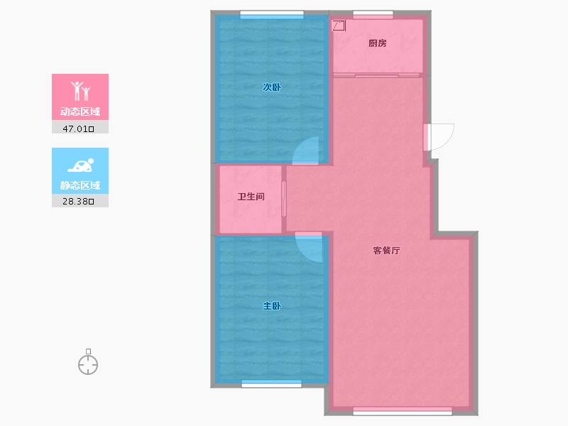 辽宁省-沈阳市-天阔城-70.00-户型库-动静分区