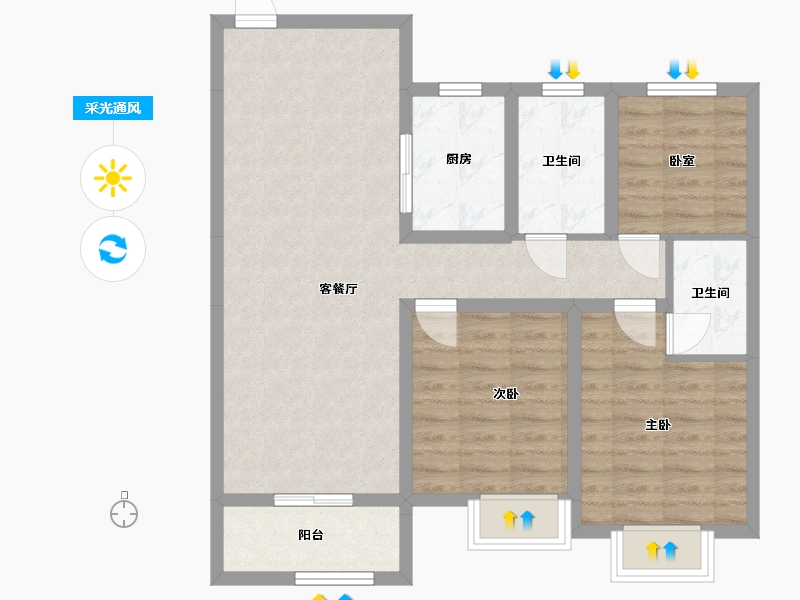 山西省-长治市-陶清河泮-81.22-户型库-采光通风