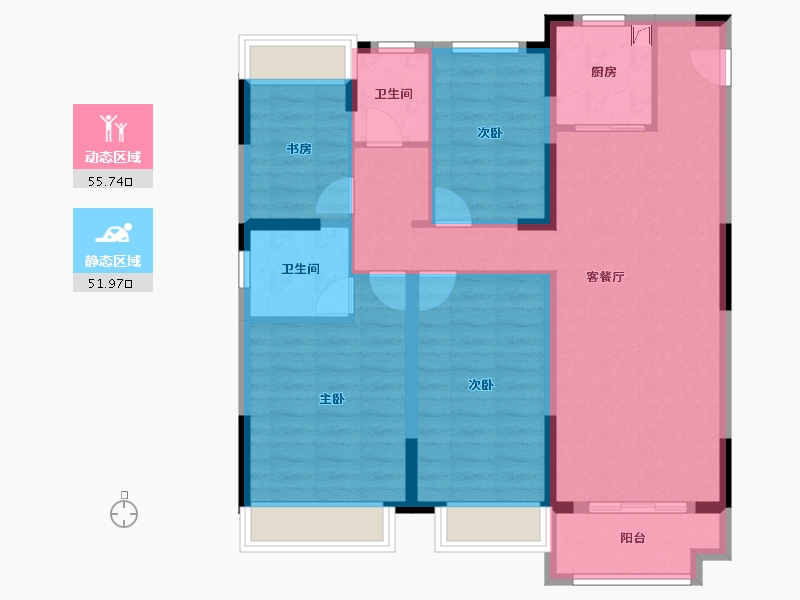 山东省-济宁市-红庙社区-120.00-户型库-动静分区