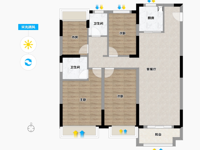 山东省-济宁市-红庙社区-120.00-户型库-采光通风