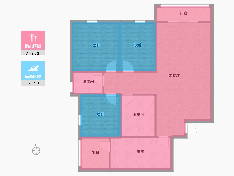 广东省-深圳市-碧湖花园(龙岗)-99.15-户型库-动静分区