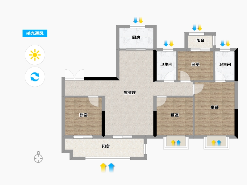 福建省-三明市-盛世鑫城-96.00-户型库-采光通风