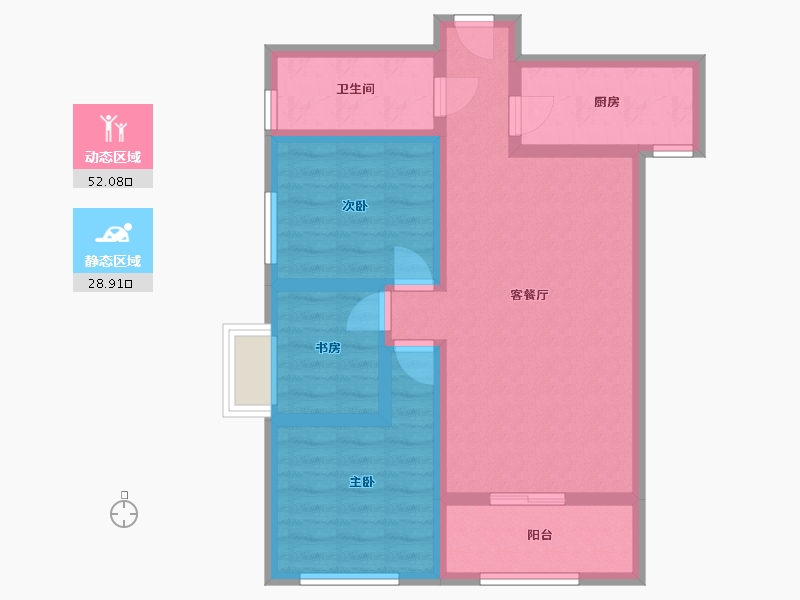 陕西省-西安市-凤城九号-77.58-户型库-动静分区