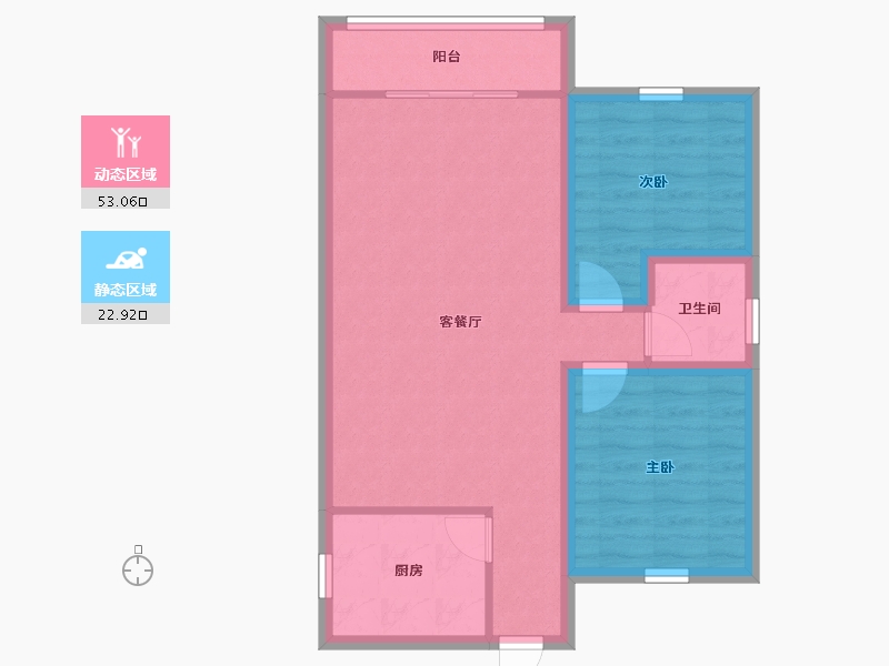 广东省-深圳市-碧湖花园(龙岗)-67.96-户型库-动静分区