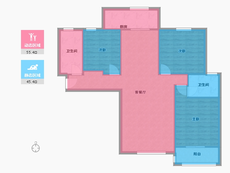 河北省-邯郸市-赵都新城-光和园-120.00-户型库-动静分区