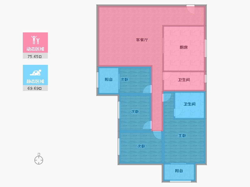 黑龙江省-鹤岗市-锦绣花园(南山)-130.94-户型库-动静分区