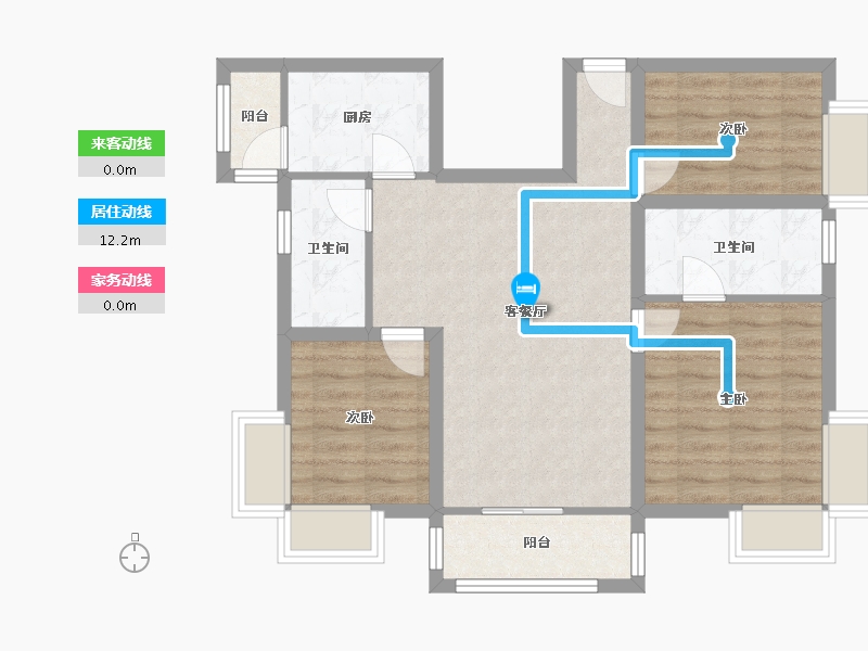 黑龙江省-鹤岗市-麒麟花园-75.49-户型库-动静线