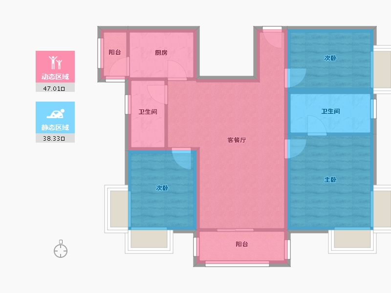 黑龙江省-鹤岗市-麒麟花园-75.49-户型库-动静分区