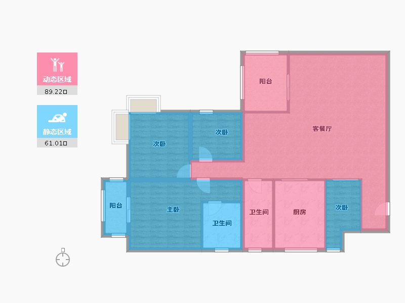 黑龙江省-鹤岗市-锦绣花园(南山)-136.70-户型库-动静分区