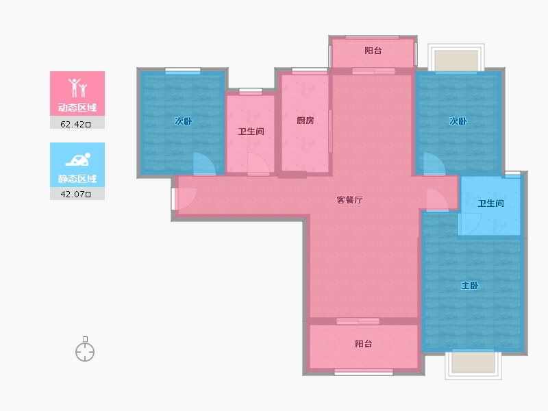 湖北省-天门市-国投景城-94.00-户型库-动静分区