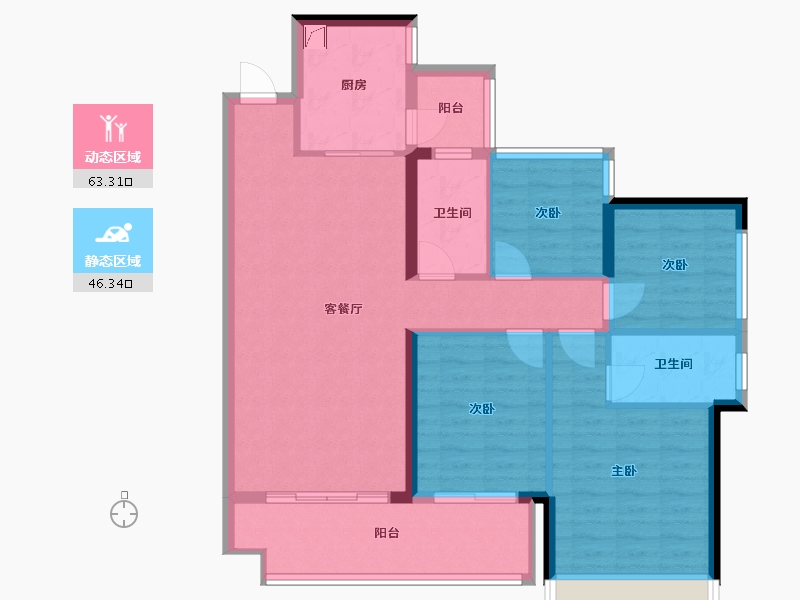 广东省-江门市-湖悦花园-112.00-户型库-动静分区