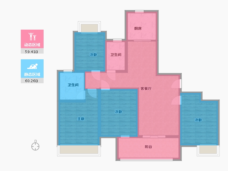 江苏省-盐城市-锦盛豪庭南郡-106.00-户型库-动静分区