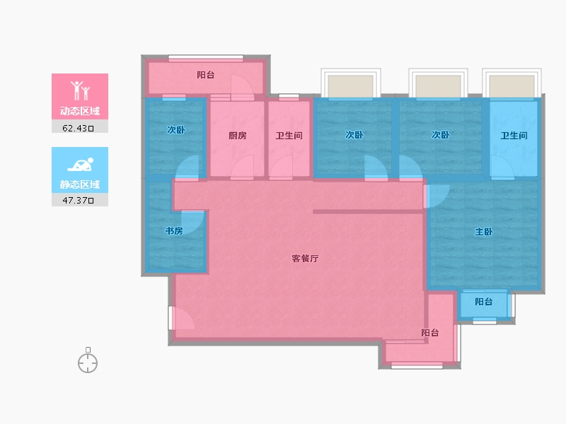 黑龙江省-鹤岗市-麒麟花园-97.14-户型库-动静分区