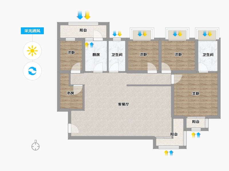 黑龙江省-鹤岗市-麒麟花园-97.14-户型库-采光通风