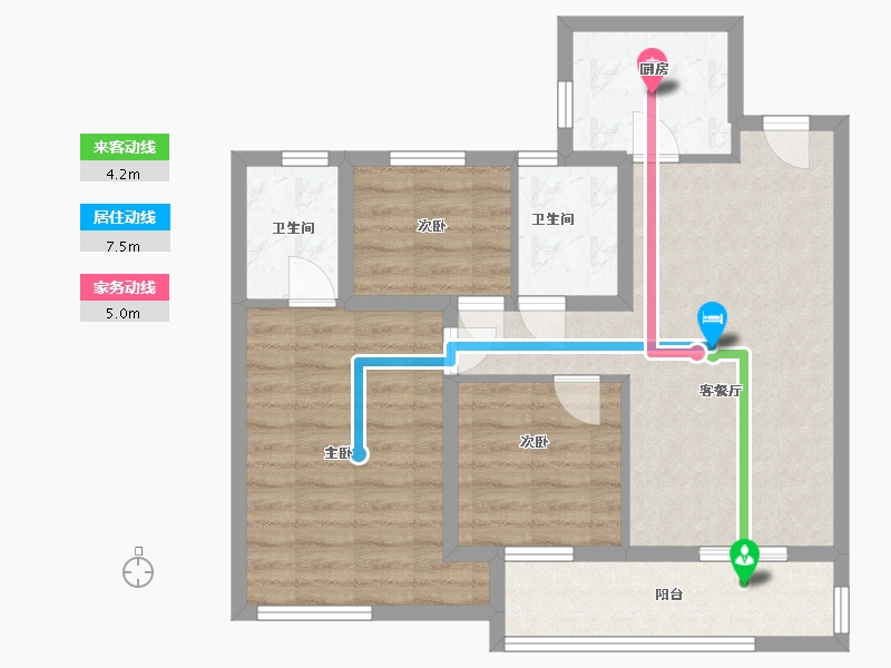 福建省-泉州市-正荣保嘉江滨府-73.00-户型库-动静线