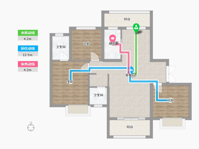 重庆-重庆市-湖山印象三期-92.00-户型库-动静线