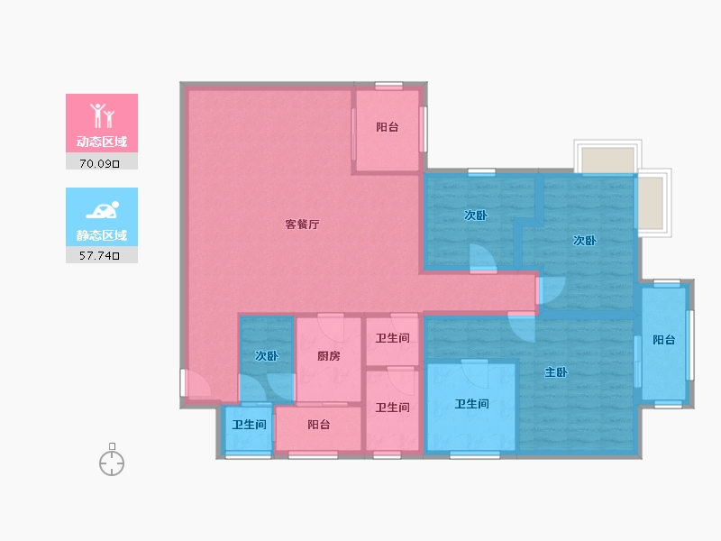 黑龙江省-鹤岗市-锦绣花园(南山)-114.71-户型库-动静分区