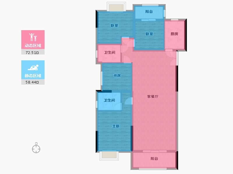 湖南省-长沙市-五矿万境蓝山-118.00-户型库-动静分区