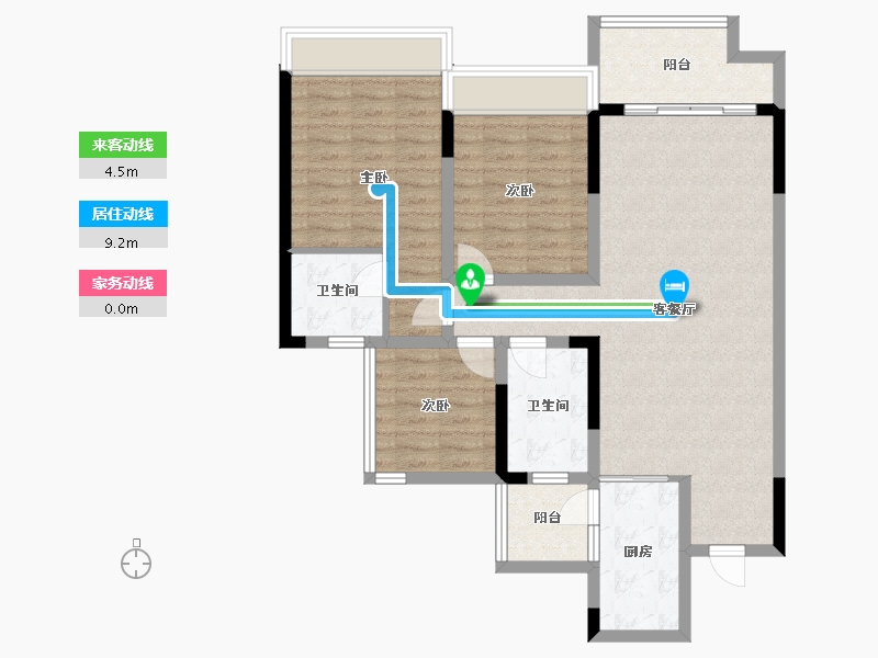 四川省-绵阳市-蓝润·春风九里-95.00-户型库-动静线