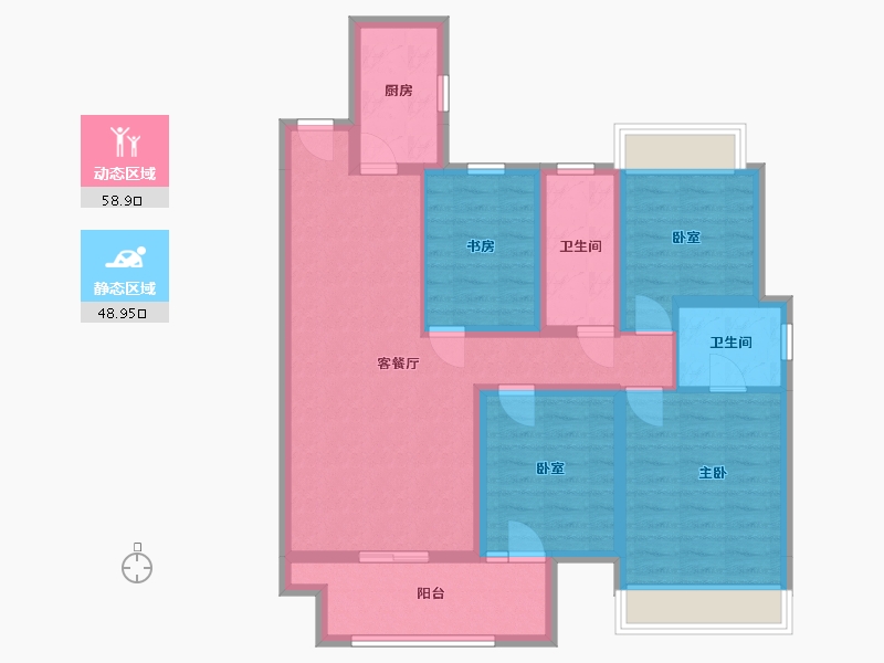 江苏省-徐州市-熙岸华府滨水国风府邸名门购房首选-110.00-户型库-动静分区