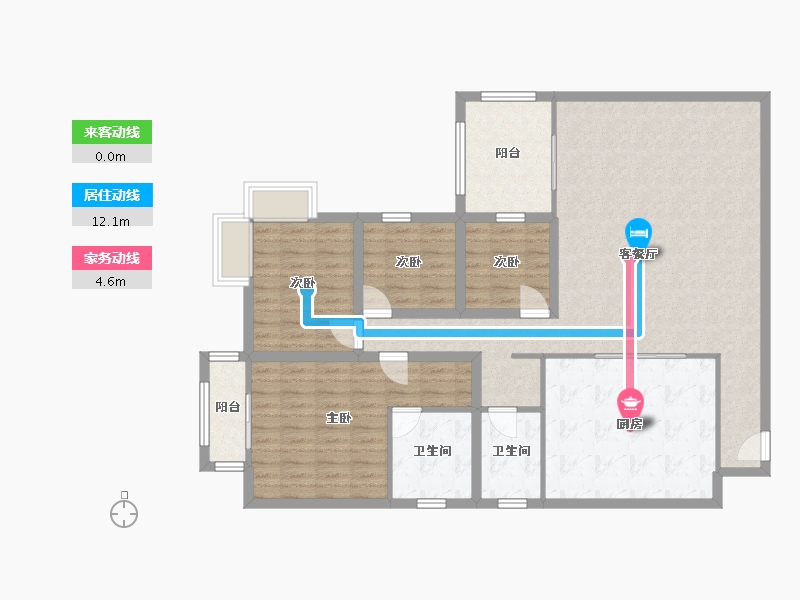 黑龙江省-鹤岗市-锦绣花园(南山)-125.21-户型库-动静线