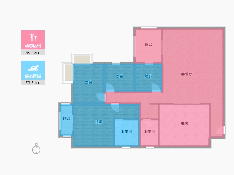 黑龙江省-鹤岗市-锦绣花园(南山)-125.21-户型库-动静分区