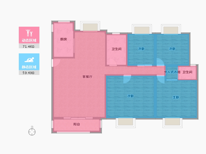 黑龙江省-鹤岗市-麒麟花园-117.96-户型库-动静分区