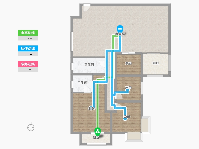 黑龙江省-鹤岗市-锦绣花园(南山)-125.44-户型库-动静线