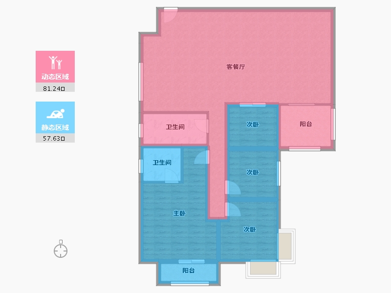 黑龙江省-鹤岗市-锦绣花园(南山)-125.44-户型库-动静分区