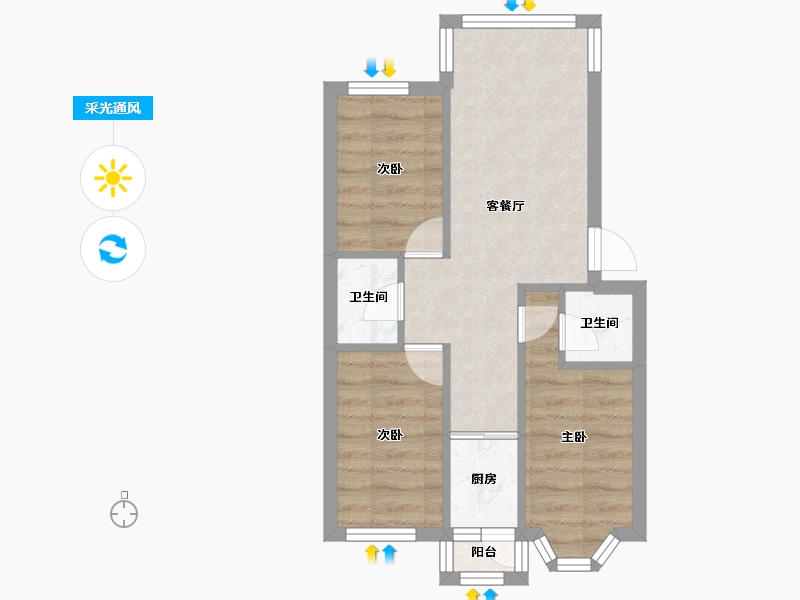 黑龙江省-哈尔滨市-哈工大香坊小区-130.00-户型库-采光通风