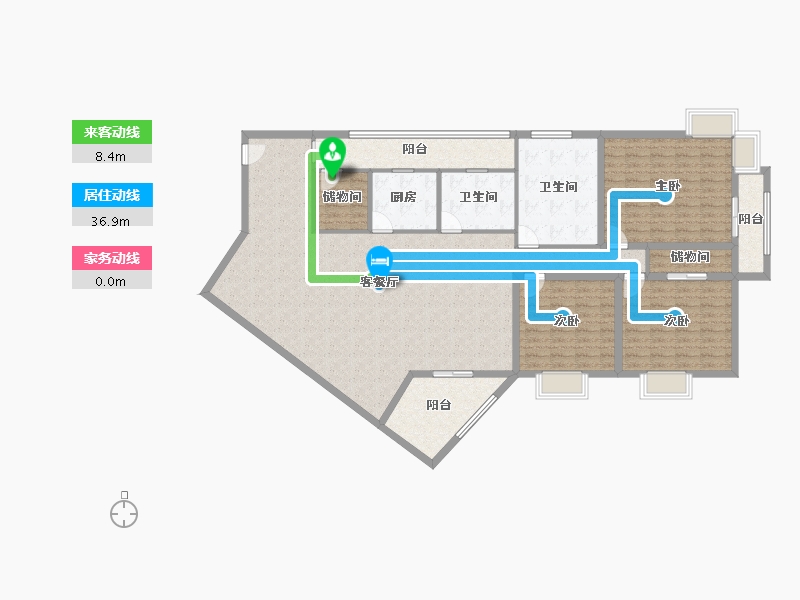 黑龙江省-鹤岗市-锦绣花园(南山)-168.34-户型库-动静线