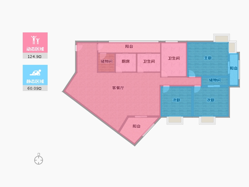 黑龙江省-鹤岗市-锦绣花园(南山)-168.34-户型库-动静分区