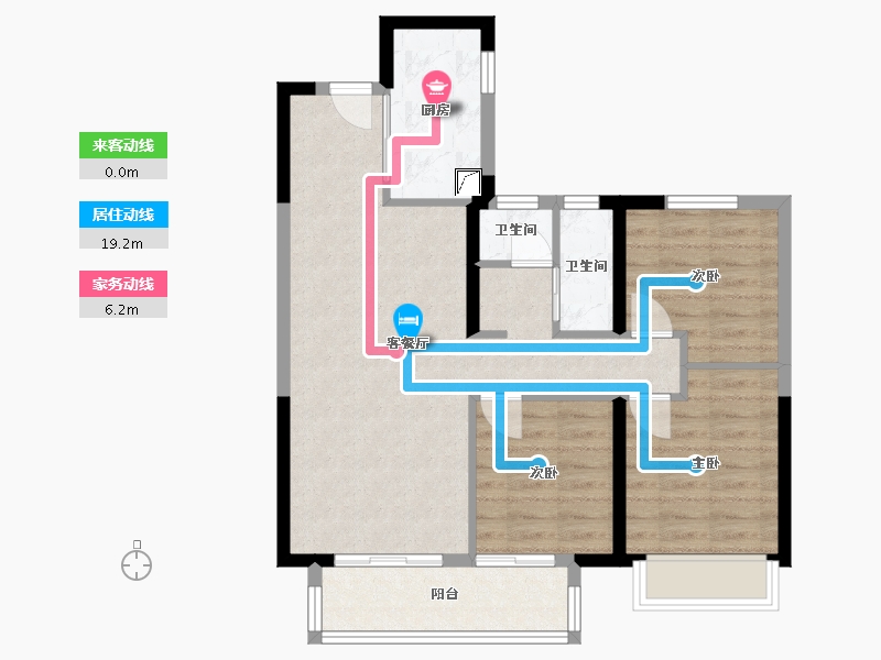 湖北省-武汉市-中建星光城-75.00-户型库-动静线