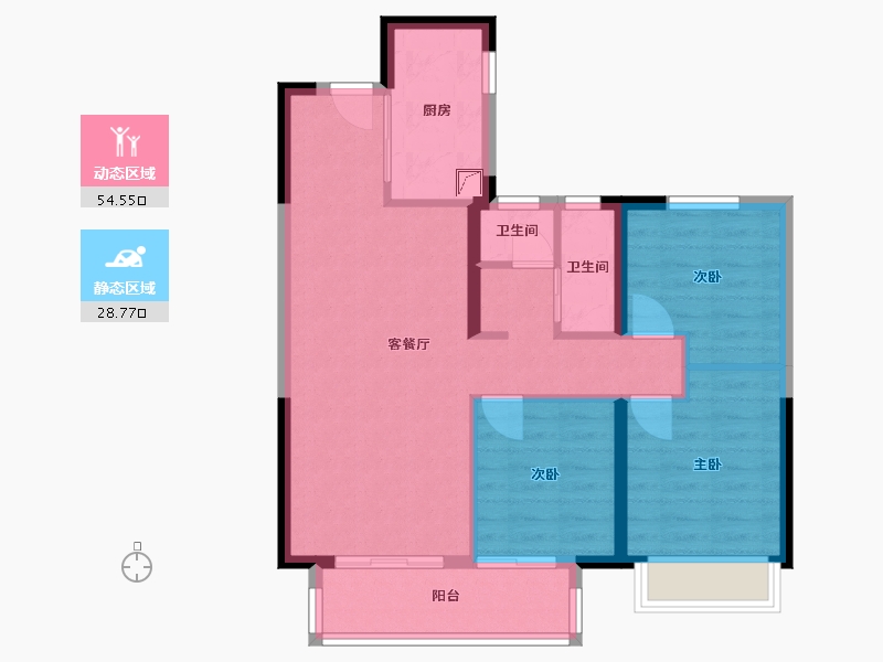 湖北省-武汉市-中建星光城-75.00-户型库-动静分区