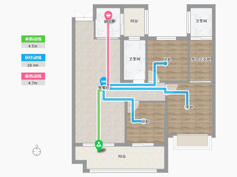 湖南省-株洲市-亿都晴天-103.00-户型库-动静线