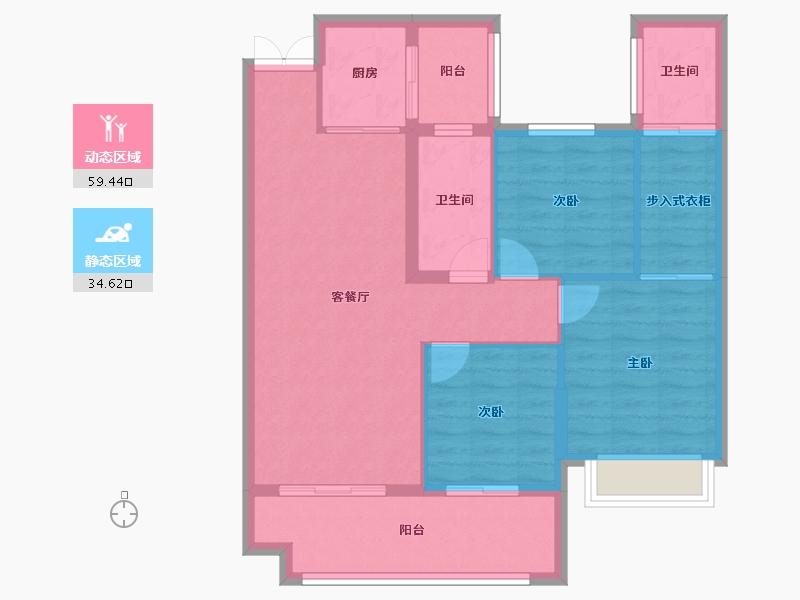 湖南省-株洲市-亿都晴天-103.00-户型库-动静分区