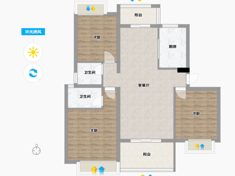 河南省-周口市-新景公园城-96.10-户型库-采光通风