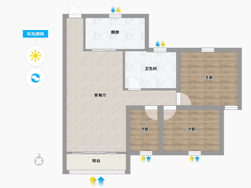 广东省-深圳市-翠枫豪园-72.38-户型库-采光通风