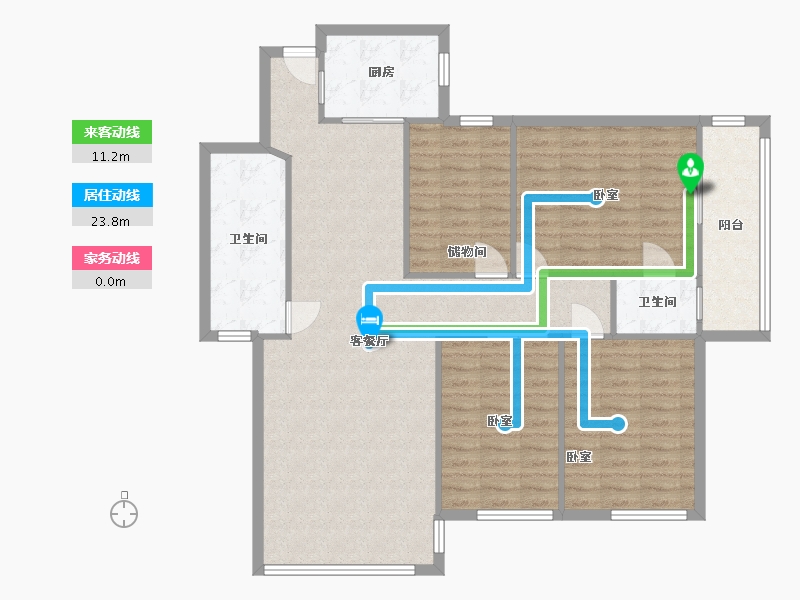 湖北省-宜昌市-东湖兰苑-120.00-户型库-动静线