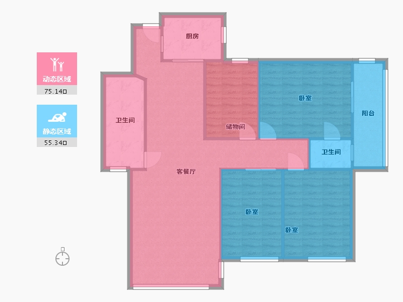 湖北省-宜昌市-东湖兰苑-120.00-户型库-动静分区