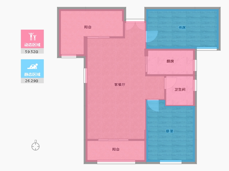 湖南省-常德市-顺沅南金城-80.00-户型库-动静分区